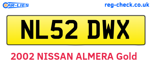 NL52DWX are the vehicle registration plates.