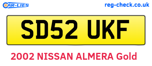 SD52UKF are the vehicle registration plates.