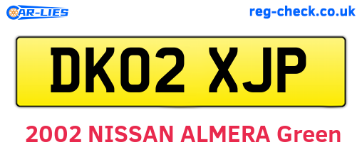DK02XJP are the vehicle registration plates.