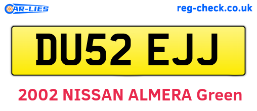 DU52EJJ are the vehicle registration plates.