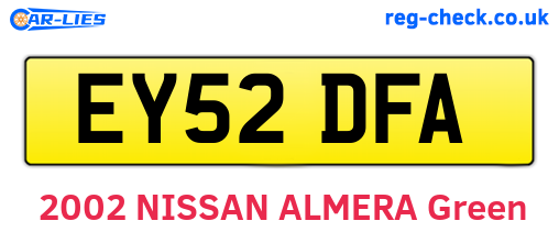 EY52DFA are the vehicle registration plates.