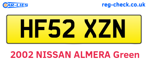 HF52XZN are the vehicle registration plates.