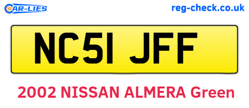 NC51JFF are the vehicle registration plates.