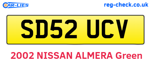 SD52UCV are the vehicle registration plates.
