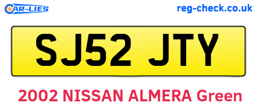 SJ52JTY are the vehicle registration plates.