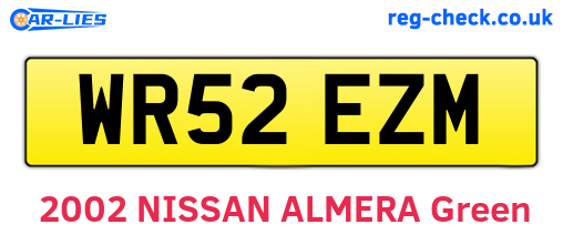 WR52EZM are the vehicle registration plates.