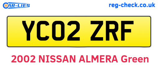 YC02ZRF are the vehicle registration plates.