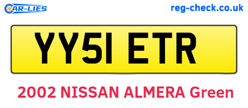 YY51ETR are the vehicle registration plates.