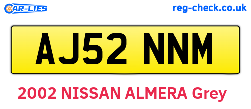 AJ52NNM are the vehicle registration plates.