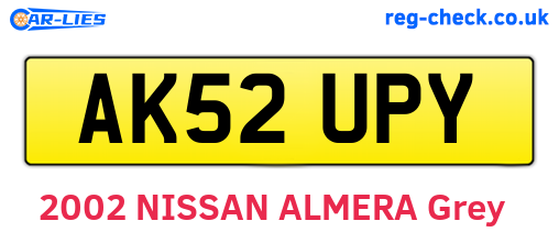 AK52UPY are the vehicle registration plates.