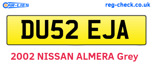 DU52EJA are the vehicle registration plates.