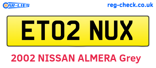 ET02NUX are the vehicle registration plates.