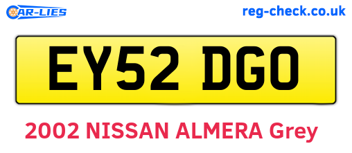 EY52DGO are the vehicle registration plates.