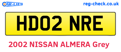 HD02NRE are the vehicle registration plates.