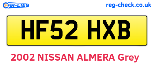 HF52HXB are the vehicle registration plates.