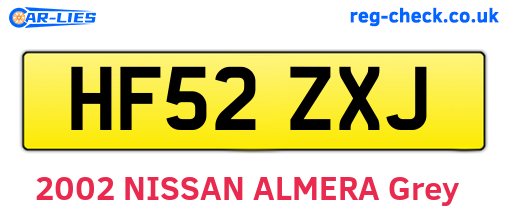 HF52ZXJ are the vehicle registration plates.