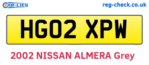 HG02XPW are the vehicle registration plates.