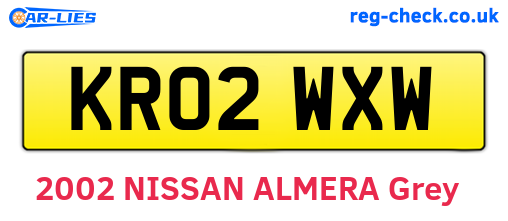 KR02WXW are the vehicle registration plates.