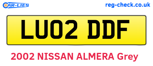 LU02DDF are the vehicle registration plates.