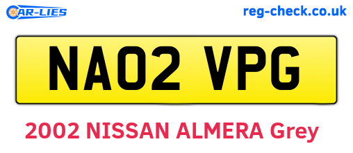NA02VPG are the vehicle registration plates.