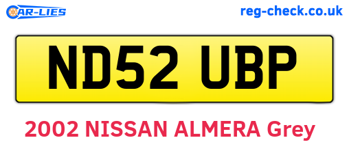 ND52UBP are the vehicle registration plates.