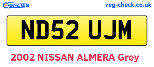 ND52UJM are the vehicle registration plates.