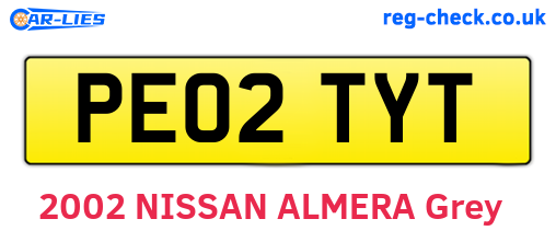 PE02TYT are the vehicle registration plates.