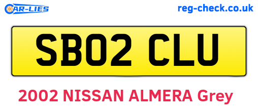 SB02CLU are the vehicle registration plates.