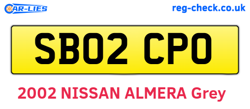 SB02CPO are the vehicle registration plates.