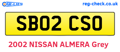 SB02CSO are the vehicle registration plates.