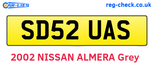 SD52UAS are the vehicle registration plates.