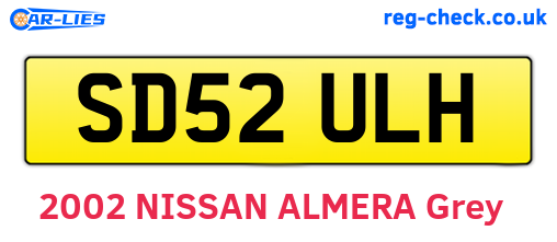 SD52ULH are the vehicle registration plates.