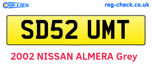 SD52UMT are the vehicle registration plates.