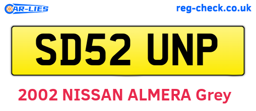SD52UNP are the vehicle registration plates.