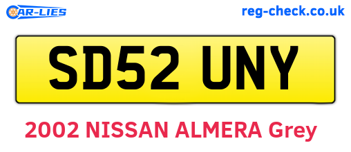 SD52UNY are the vehicle registration plates.