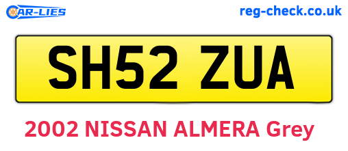 SH52ZUA are the vehicle registration plates.