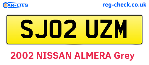 SJ02UZM are the vehicle registration plates.