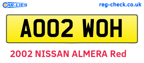 AO02WOH are the vehicle registration plates.