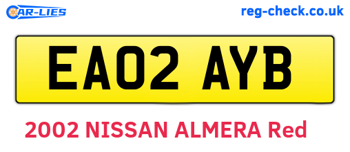 EA02AYB are the vehicle registration plates.