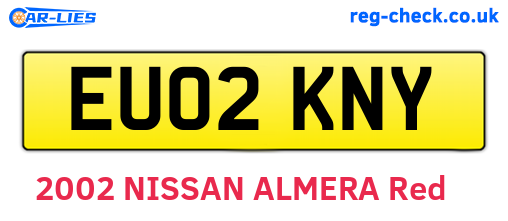 EU02KNY are the vehicle registration plates.