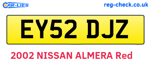 EY52DJZ are the vehicle registration plates.