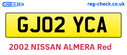 GJ02YCA are the vehicle registration plates.