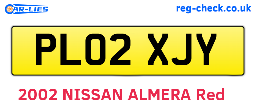 PL02XJY are the vehicle registration plates.