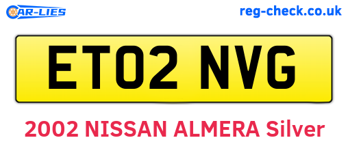 ET02NVG are the vehicle registration plates.