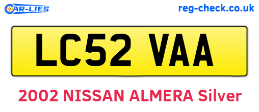 LC52VAA are the vehicle registration plates.
