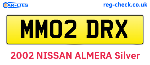 MM02DRX are the vehicle registration plates.