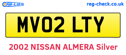 MV02LTY are the vehicle registration plates.