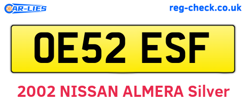 OE52ESF are the vehicle registration plates.