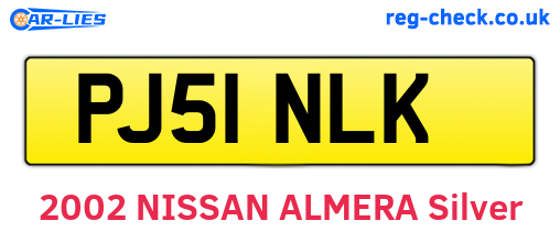 PJ51NLK are the vehicle registration plates.
