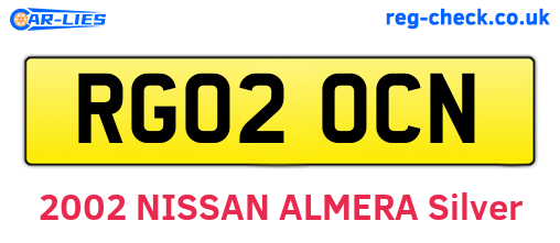 RG02OCN are the vehicle registration plates.